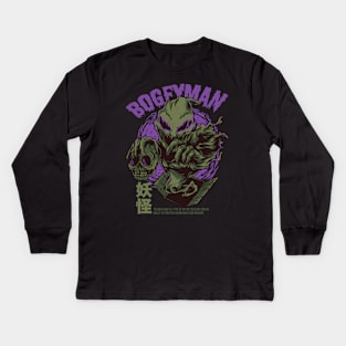 Creepy Horror Bogeyman Monster Vintage Scary Comic Kids Long Sleeve T-Shirt